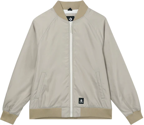 Converse Khaki Retro Baseball Jacket with Back Letter Logo Print 10024620-A03 Buy Converse Khaki Retro Baseball Jacket with Back Letter Logo Print 10024620-A03