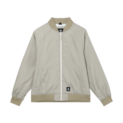 Converse Khaki Retro Baseball Jacket with Back Letter Logo Print 10024620-A03