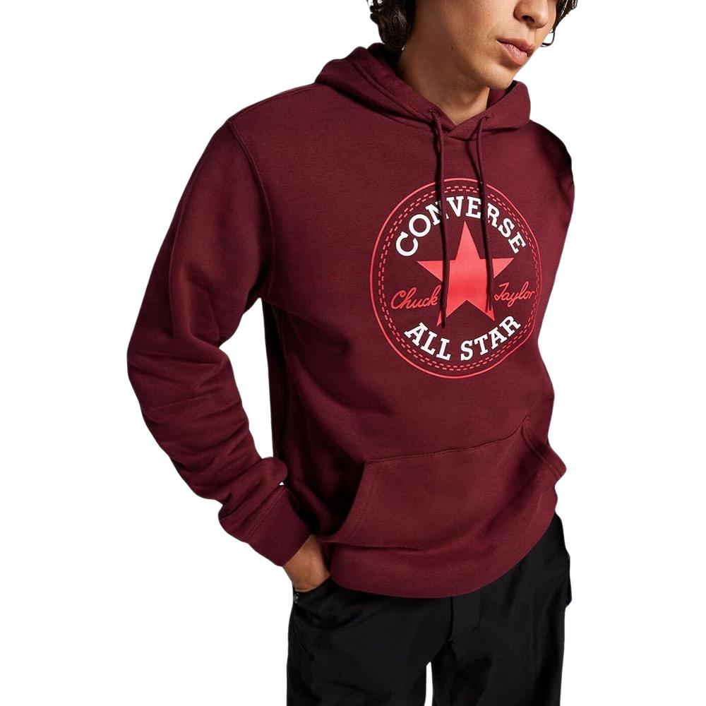 Converse Kids All Star Letter Print Red Brown Pullover Hoodie for Boys 10025470-A07