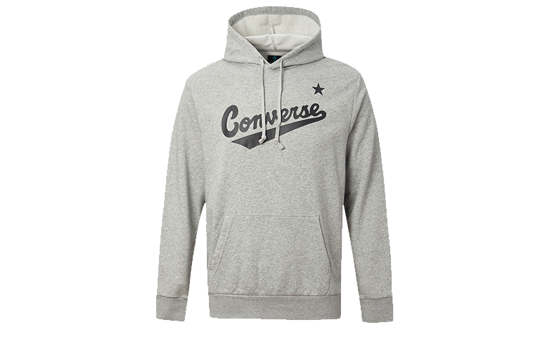 Converse Letter Logo Print Hoodie Grey Style 10017675-035
