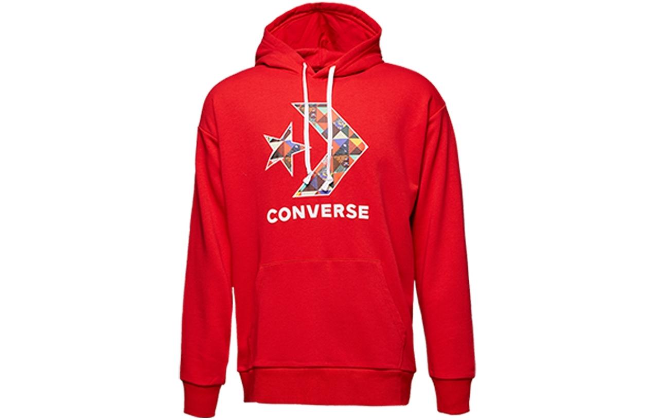 Converse Letter Logo Print Hoodie Red Pullover 10017833-A03