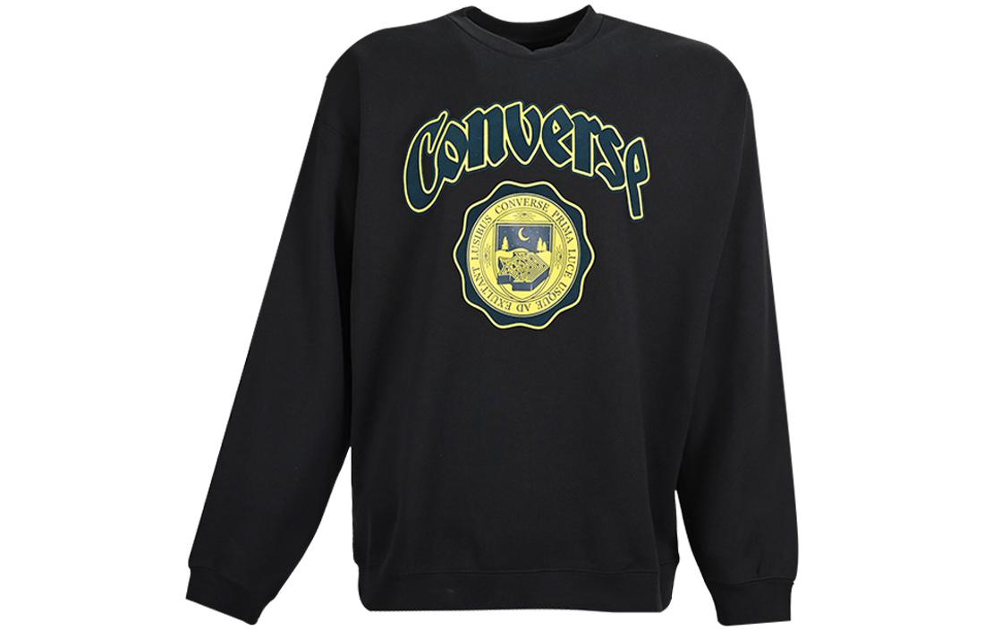 Converse Letter Print Crewneck Pullover Long-Sleeve Sweatshirt Black () 10025048-A01