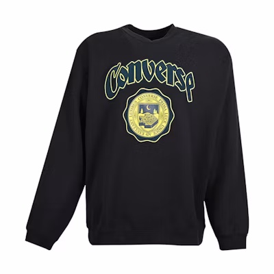 Converse Letter Print Crewneck Pullover Long-Sleeve Sweatshirt Black () 10025048-A01