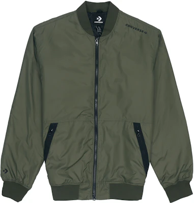 Converse Letter Print Flight Jacket Green 10018368-A02 Buy Converse Letter Print Flight Jacket Green 10018368-A02