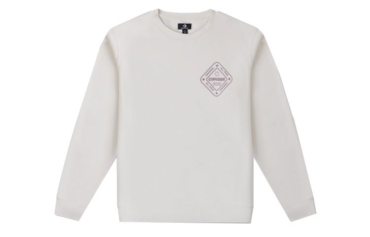 Converse Letter Print Graphic Fleece Sweatshirt White 10025632-A02