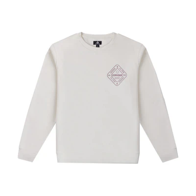 Converse Letter Print Graphic Fleece Sweatshirt White 10025632-A02