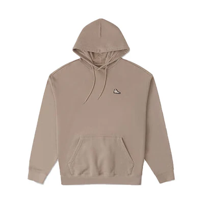 Converse Letter Print Hoodie Light Brown Unisex Drawstring Knit Pullover 10025537-A08
