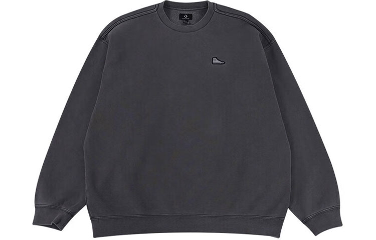 Converse Letter Print Loose Fit Crewneck Sweatshirt Unisex Dark Grey 10025538-A01