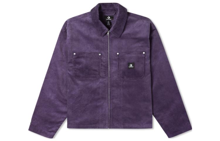 Converse Lightweight Purple Polo Jacket with Logo Embroidery for Men 10023770-A02