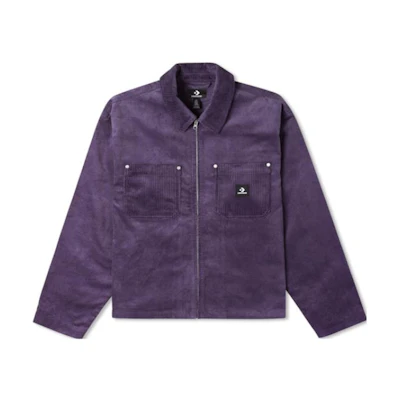 Converse Lightweight Purple Polo Jacket with Logo Embroidery for Men 10023770-A02