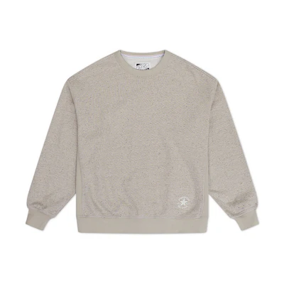 Converse Logo Crewneck Long-Sleeve Sweatshirt Unisex - Gray 10027318-A02
