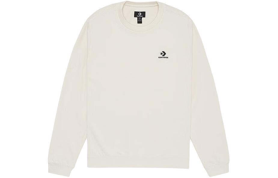 Converse Logo Embroidered Crewneck Knit Pullover Sweatshirt White () 10023861-A09