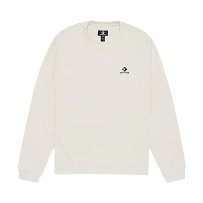 Converse Logo Embroidered Crewneck Knit Pullover Sweatshirt White () 10023861-A09