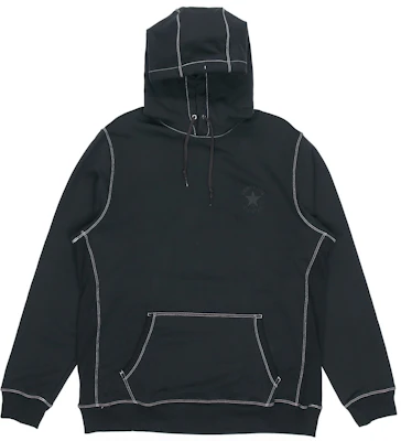 Converse Logo Embroidered Knit Pullover Hoodie Unisex - Black 10020818-A02 Buy Converse Logo Embroidered Knit Pullover Hoodie Unisex - Black 10020818-A02