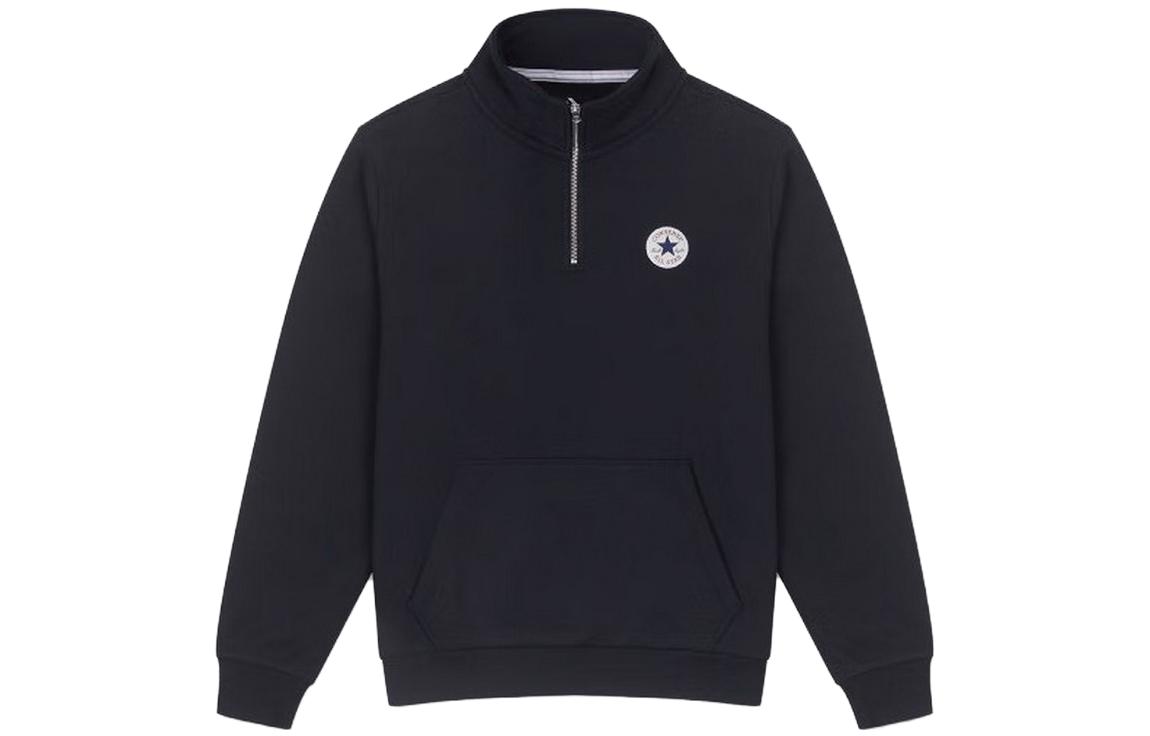 Converse Logo Fleece Half-Zip Pullover Sweatshirt Black 10025910-A03