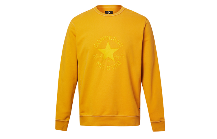 Converse Logo Graphic Crewneck Pullover Sweatshirt Yellow () 10020819-740