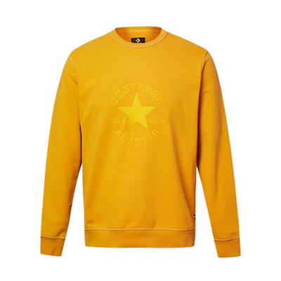 Converse Logo Graphic Crewneck Pullover Sweatshirt Yellow () 10020819-740