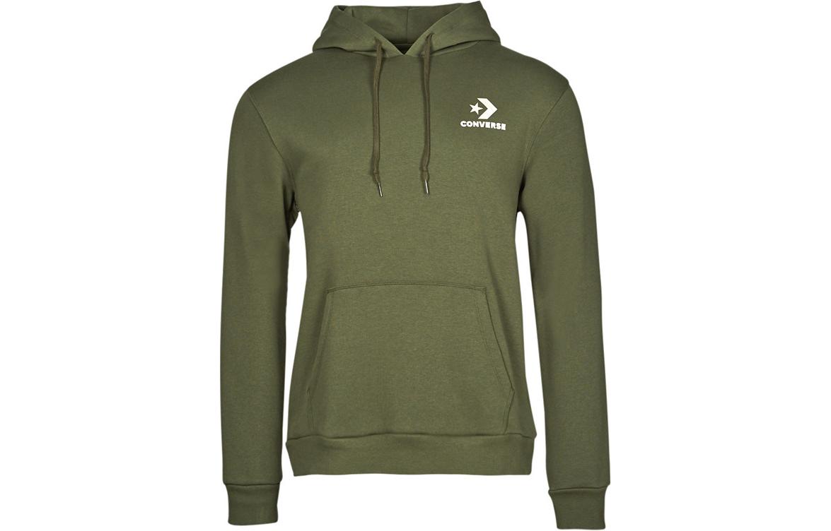 Converse Logo Graphic Hoodie Green Long Sleeve Pullover 10023141-A02