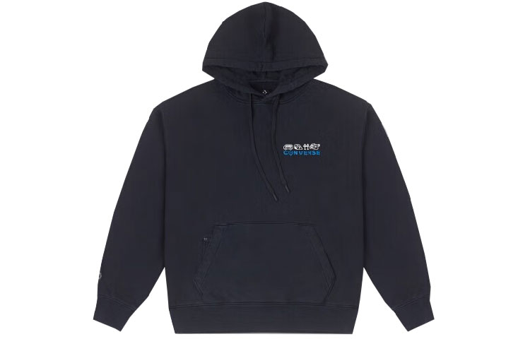 Converse Logo Letter Print Hoodie Unisex Black 10026551-A01