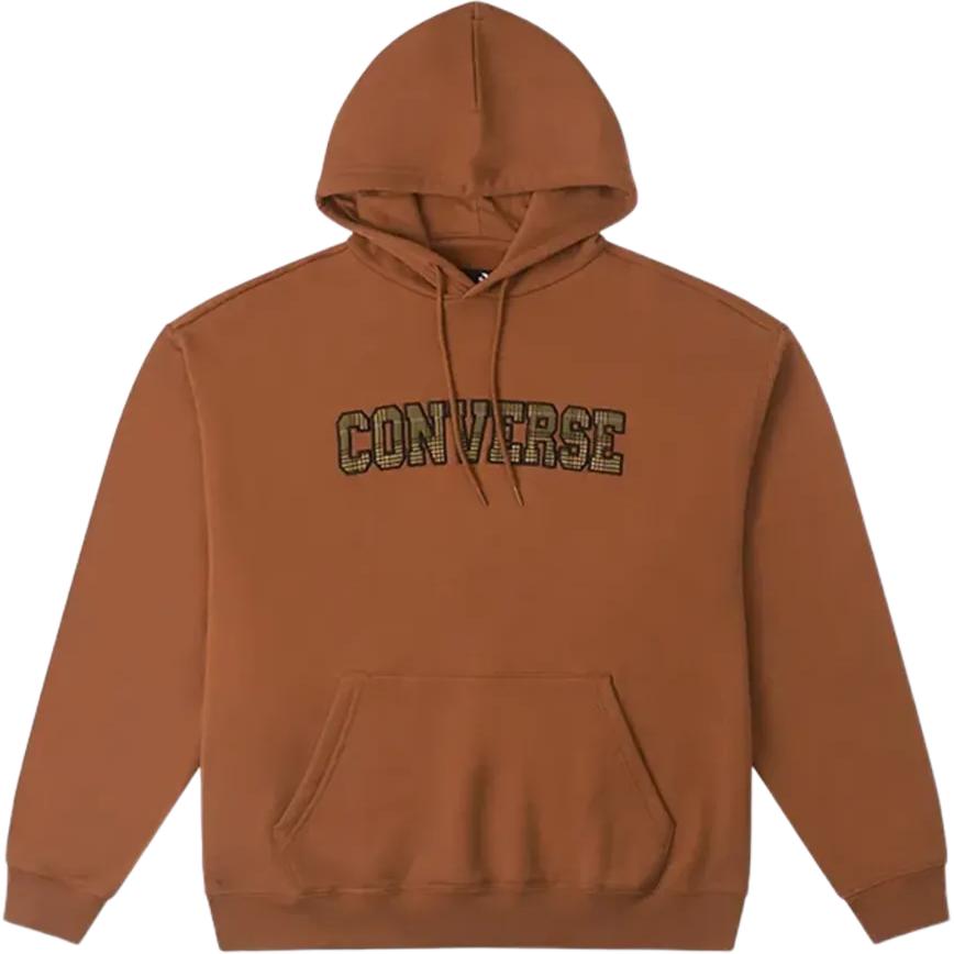 Converse Logo Letter Pullover Hoodie Brown Long Sleeve American Style 10025629-A03