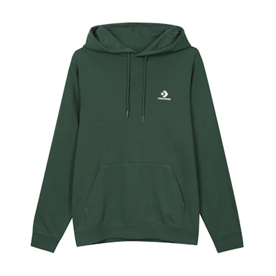 Converse Logo Plain Hoodie Unisex Green 10023874-A05