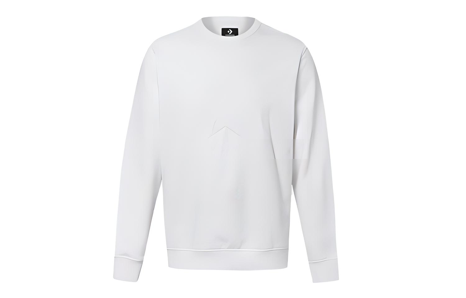 Converse Logo Print Crewneck Pullover Sweatshirt White 10020819-102