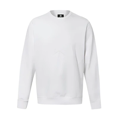 Converse Logo Print Crewneck Pullover Sweatshirt White 10020819-102