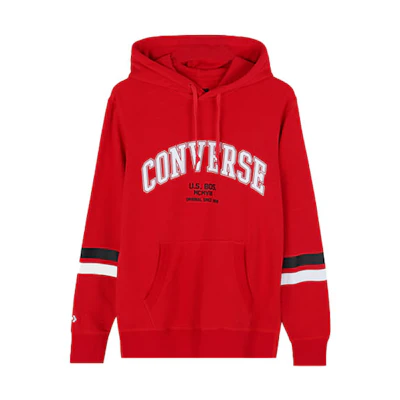 Converse Logo Print Pullover Hoodie Red 10017352-A04