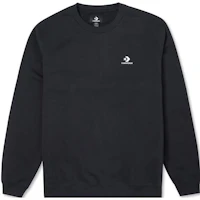 Converse Logo Print Ribbed Sweatshirt Unisex Black 10024510-A01 Converse Logo Print Ribbed Sweatshirt Unisex Black 10024510-A01