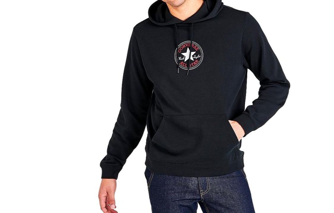 Converse Logo Printed Hoodie Black Sweatshirt 10024063-001