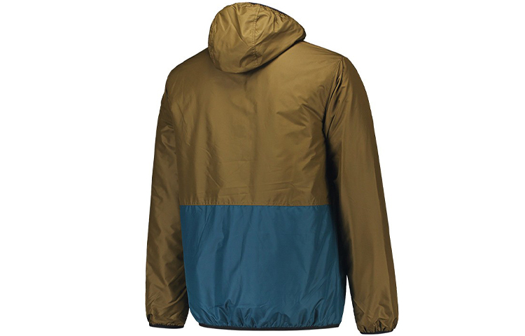 Converse Logo Printed Olive Green Colorblock Hooded Jacket Men 10017090-A02