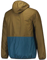 Converse Logo Printed Olive Green Colorblock Hooded Jacket Men 10017090-A02 Converse Logo Printed Olive Green Colorblock Hooded Jacket Men 10017090-A02