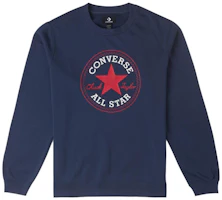 Converse Logo Star Print Crewneck Sweatshirt Unisex Dark Blue 10025471-A07 Converse Logo Star Print Crewneck Sweatshirt Unisex Dark Blue 10025471-A07