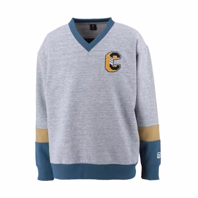 Converse Logo V-Neck Long Sleeve Pullover Sweatshirt Grey () CA222286-1500