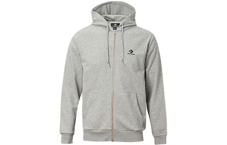 Converse Logo Zip-Up Hoodie Jacket Gray 10020341-035