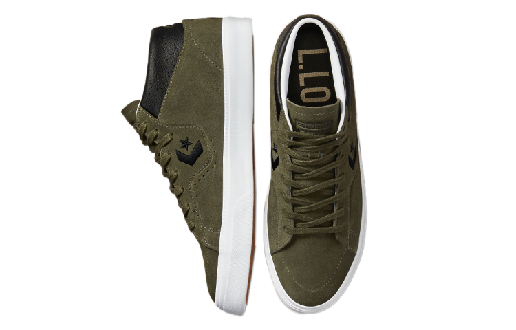 Shop Converse Louie Lopez Pro Leather 中筒休閒板鞋 男女款 軍綠色