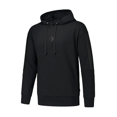 Converse LW Contrast Panel Hoodie Pullover Black Sweatshirt Casual Wear 10017020-A06