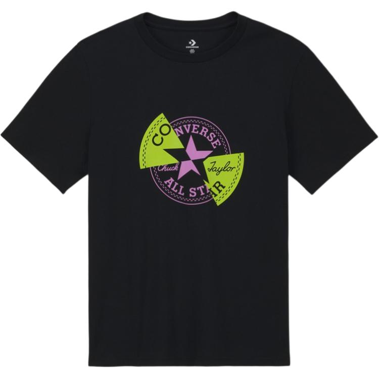 Converse MAJICA Distorted Patch Graphic Print Black Tee Short Sleeve 10026427-A01