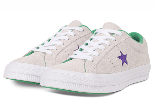 Lookbook Converse Homme One Star Ox Grand Slam Suede ''Blanc/Violet/Vert'' 160592C