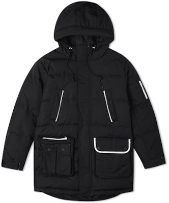 Chaqueta de Plumas con Capucha para Hombre Converse Media Longitud - Negra 10019988-A01 Order Chaqueta de Plumas con Capucha para Hombre Converse Media Longitud - Negra 10019988-A01