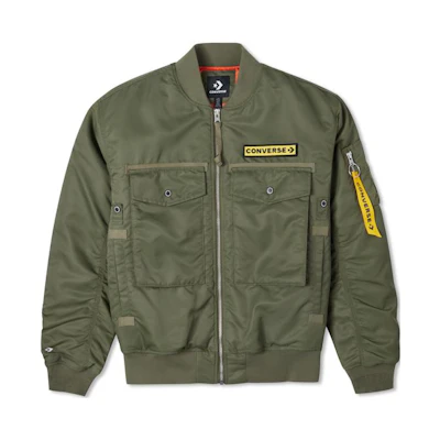Converse Military Pack MA-1 Green Retro Multi-Pocket Workwear Jacket 10023761-A01