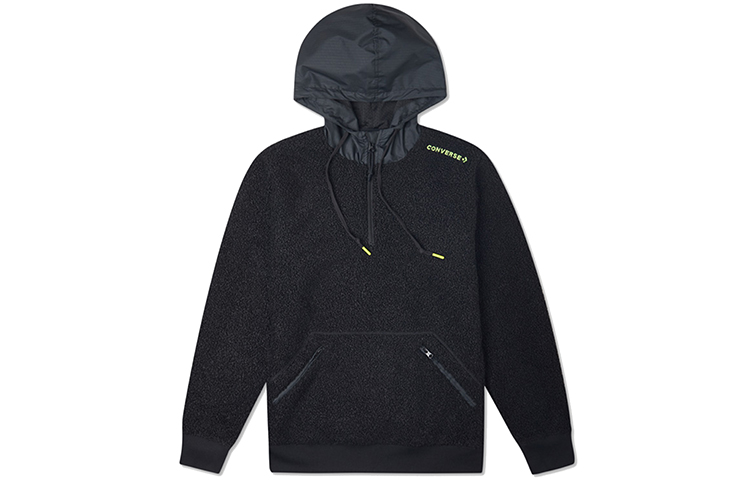 Converse Mountain Club Sherpa Half-Zip Pullover Hoodie Black Mens 10020318-A01
