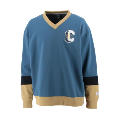 Converse Multi-SP FW23 Letter Print V-Neck Colorblock Sweatshirt Blue Mens CA222286-2300