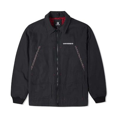 Converse New Year Outdoor Logo Print Multi-Pocket Jacket Black Unisex Casual Style 10024149-A02