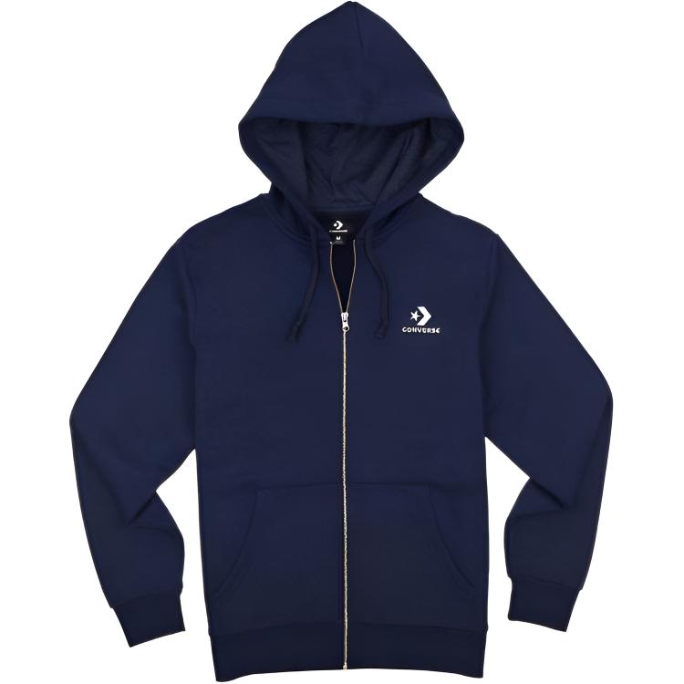 Converse Obsidian Blue Hoodie Comfortable Long Sleeve Jacket 10008813-A02