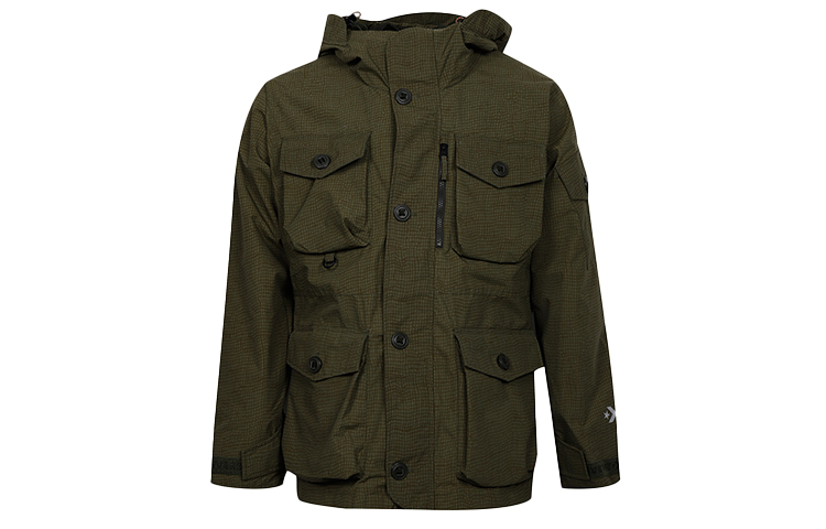 Order Converse Jaket Hooded Poket Pelbagai Hijau Zaitun Outdoor Utility 10007259-A01