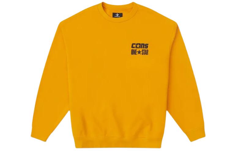 Converse One Star Logo Letter Print Oversized Retro Sweatshirt Yellow Unisex 10026900-A02