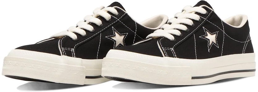 Converse Cons One Star J 復古帆布 防滑耐磨 低筒 帆布鞋 適用於男女 黑色 台灣版 Lookbook Converse Cons One Star J 復古帆布 防滑耐磨 低筒 帆布鞋 適用於男女 黑色 台灣版
