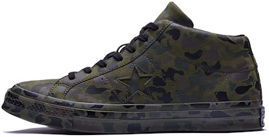 Converse One Star Retro Mid Tops Skateboarding Shoes Unisex Camouflage Green 159746C Converse One Star Retro Mid Tops Skateboarding Shoes Unisex Camouflage Green 159746C