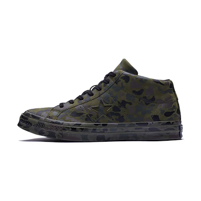 Converse One Star Retro Mid Tops Skateboarding Shoes Unisex Camouflage Green